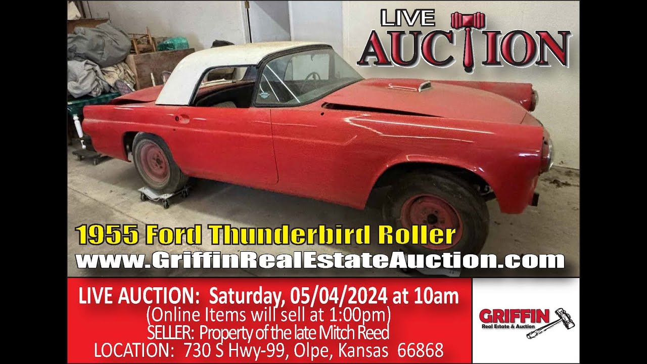 LOT 1 1955 Ford Thunderbird Roller (05/04/2024 Mitch Reed Auction