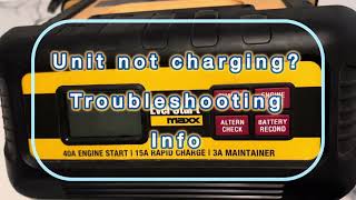 EverStart maxx 15 A Rapid Car Battery Charger-UNIT not CHARGING - Troubleshooting Information Manual