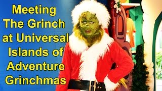 Meeting the Grinch at Universal Studios Islands of Adventure Grinchmas - Taunts The Cat In The Hat