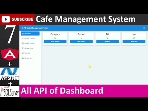7. Cafe Management System - All API of Dashboard (Angular, Asp.net - C#, MS SQL Database)