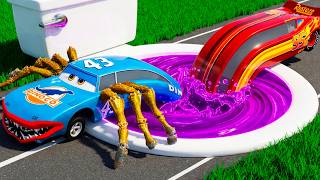 Lightning McQueen TRANSFORMER vs Alien Portal! Who Will Survive? | BeamNG.drive | Pixar Cars 6 screenshot 2