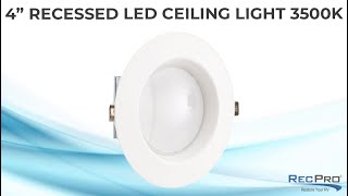 4 Recessed LED Ceiling Light 3500K
