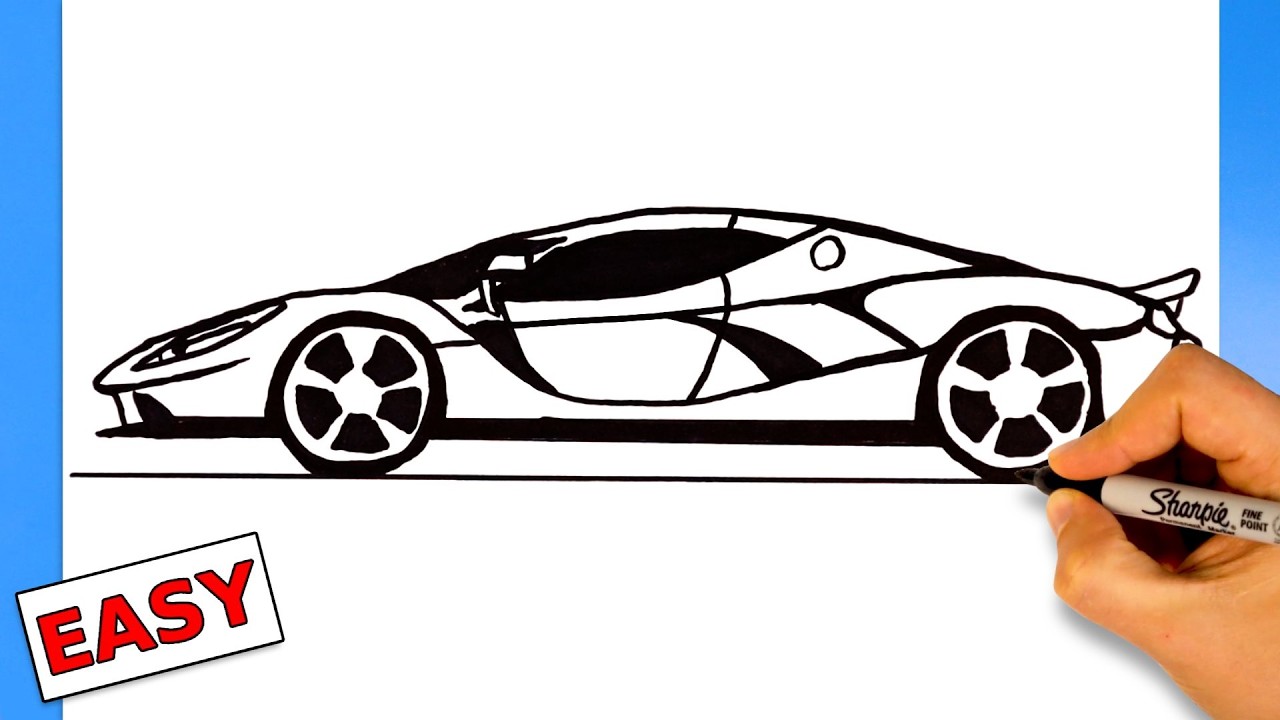 Как нарисовать Ferrari LaFerrari шаг за шагом | Простой рисунок автомобиля