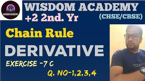 Chain Rule| Derivative |Exercise-7C, Q. No-1 to 4| CHSE /CBSE| 12th Math