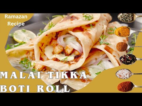 Chicken Malai Tikka boti Roll/paratha |Chicken roll |Paratha roll ...