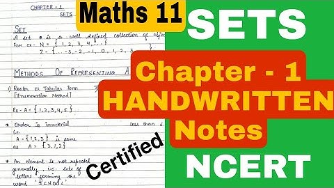 Sets Handwritten Notes pdf Class 11 | Mathematics by Saalik Sir, NCERT