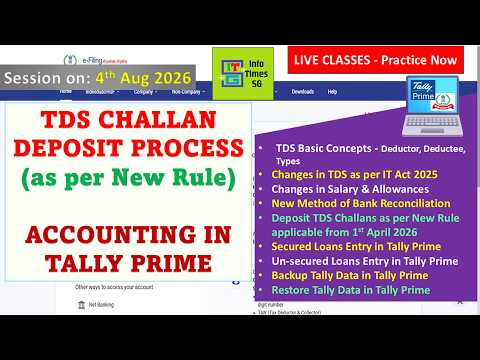 TDS Challan Deposit as per New Income Tax act | Backup & Restore & more in Tally Prime | 3.8.2026