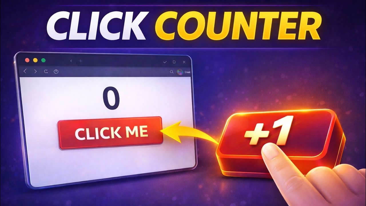 CLICK COUNTER BUTTON || html css javascript - YouTube