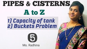 Pipes & Cisterns | A to Z | Part - 5 | To find capacity of tank | Mrs. Radhina