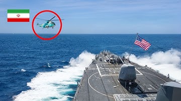 Iraanse helikopter vliegt TE DICHT bij Amerikaanse marine-torpedobootjager – GROTE FOUT