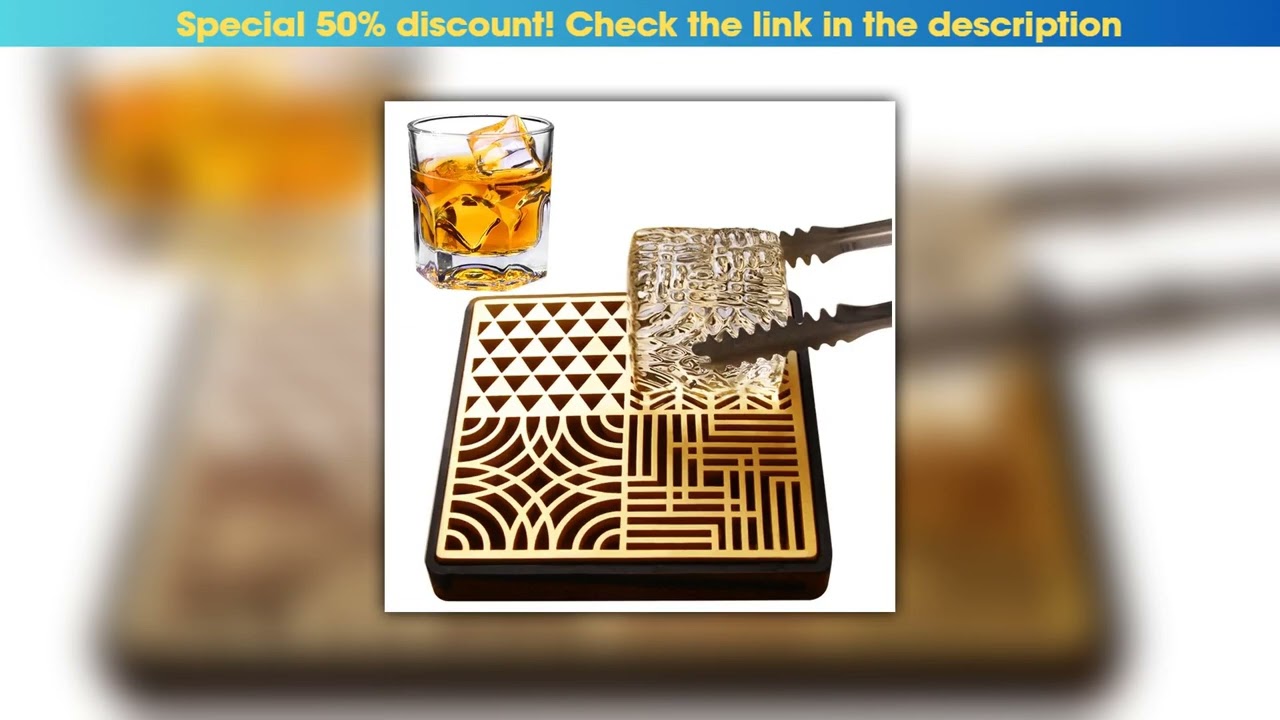 Unboxing Ice Cube Design Plate Food Grade Brass Ice Stamp Mold Ice Printing Bar Bartender Whiskey P