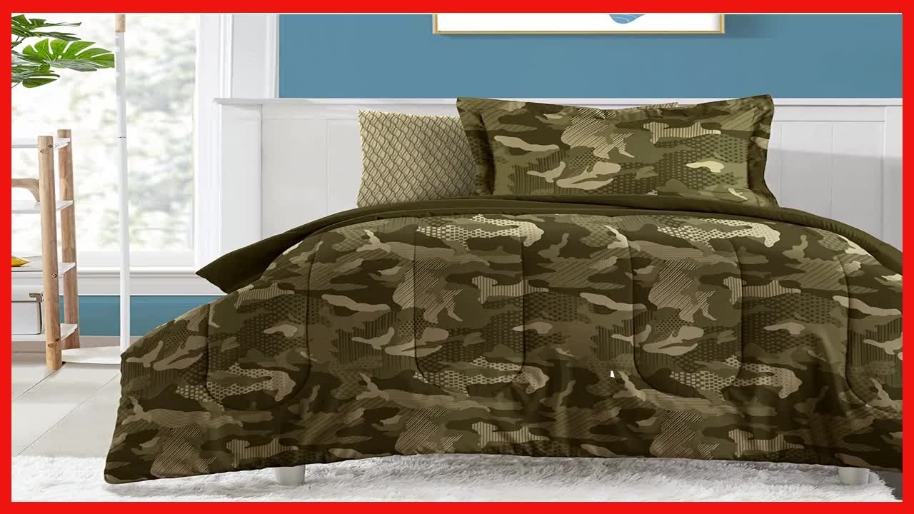 Dream Factory Boys Army Green Desert Camo Comforter Set, Multi, Twin