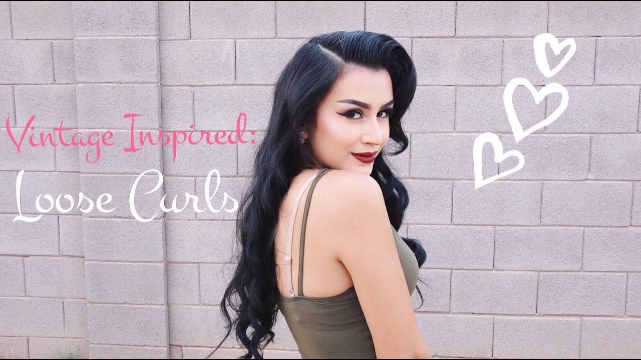 Loose Curls Vintage Inspired Hairstyle Youtube