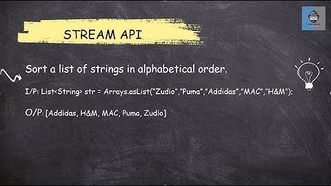 Java 8 Stream API -23 Sort a list of strings in alphabetical order || Most Asked