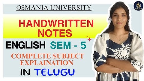 ENGELS | SEMESTER-5 || UITLEG HANDGESCHREVEN AANTEKENINGEN || OSMANIA UNIVERSITY @shivanipallela