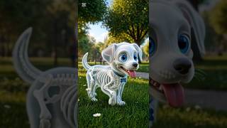 Transparent Puppy With Skeleton 😱 #shorts #ai #viral