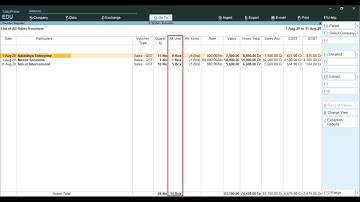 Tally Add On : Print Alt Unit column in Sales, Purchase & Ledger Statement Columnar Report