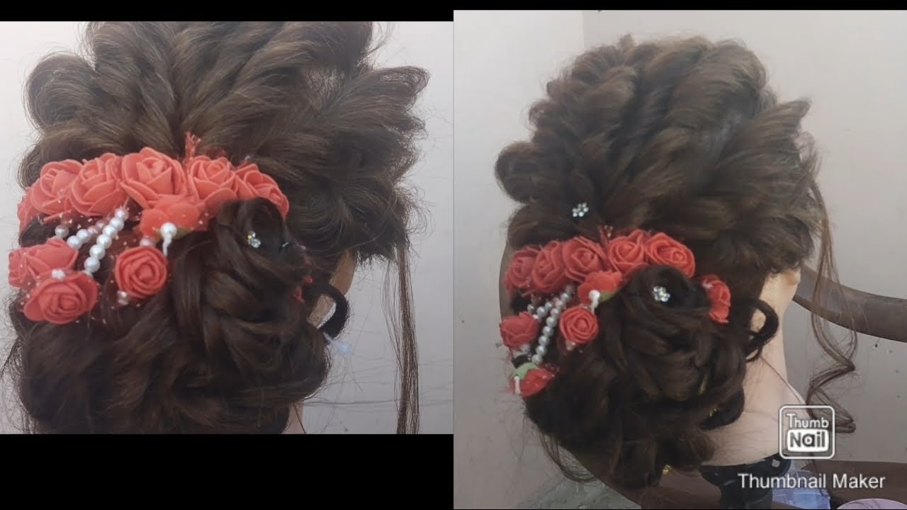 messy-bun-hairstyle-for-ladies-bun-hairstyle-for-wedding-party