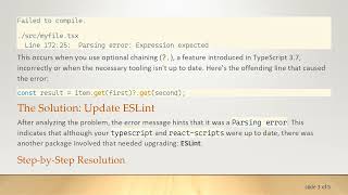 Resolving the react-scripts Compile Error with Optional Chaining in TypeScript