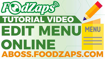 Edit Menu Online in ABoss  | FoodZaps Tutorial Video | by Tai Yong Seng_Sabah Dealer