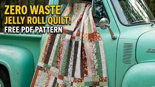 ZERO - WASTE, Jelly Rolls, and Fast? Yes please! Try Zen Boardwalk quilt pattern in multiple sizes