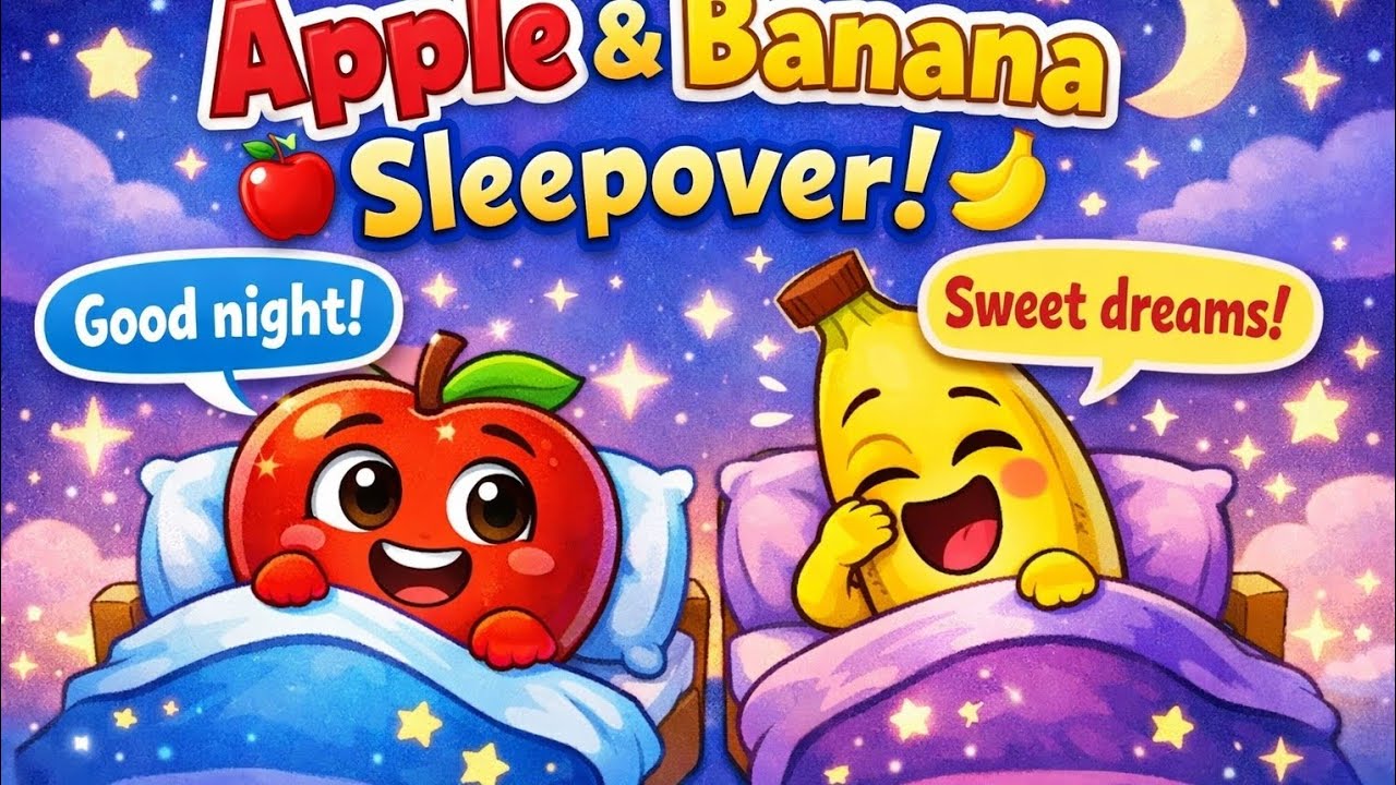 Apple & Banana Sleepover! 🍎🍌 Funny Talking Fruit Story for Kids