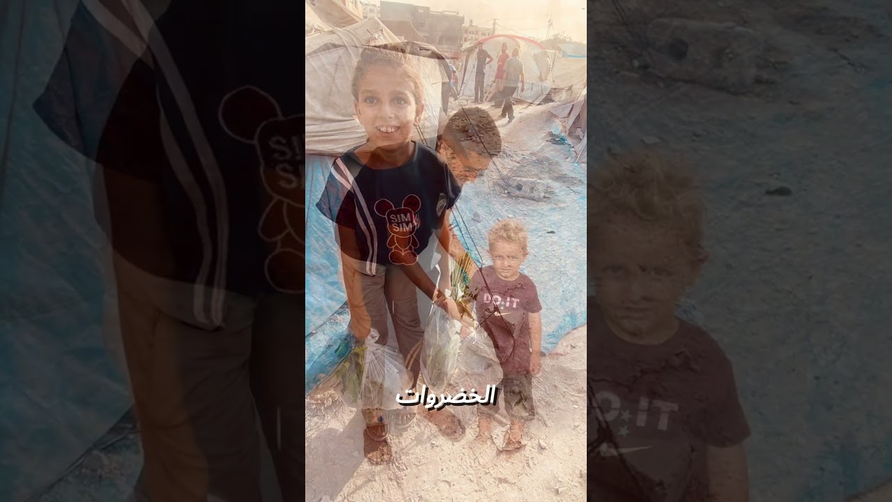 🌿 مبادرة خيرية في غزة | توزيع الخضار 🥬 ورسم الابتسامة 😊 على وجوه الأطفال 