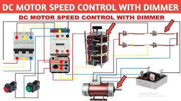 DC MOTOR SPEED CONTROL WITH DIMMER!BRIDGE RECTIFIER CONNECTION! DC MOTOR STARTER CONNECTION
