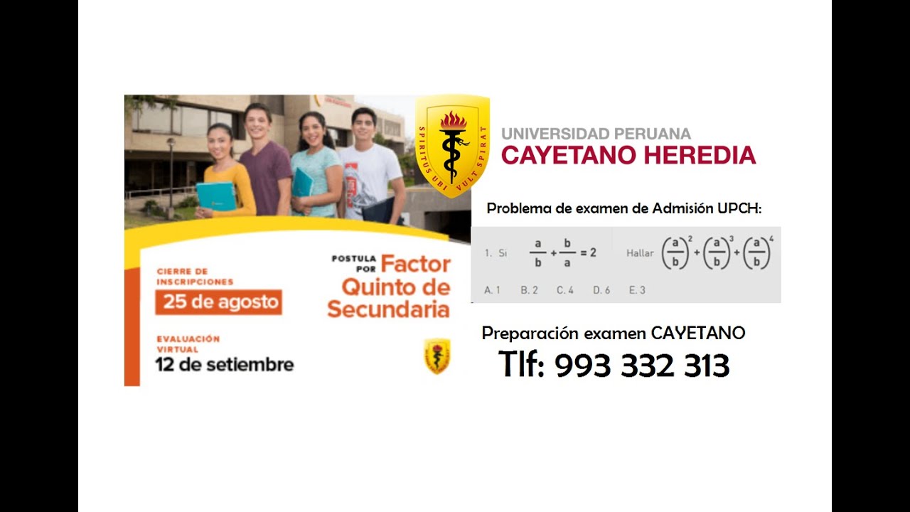 Problema Examen Cayetano Admisión 2021 - YouTube