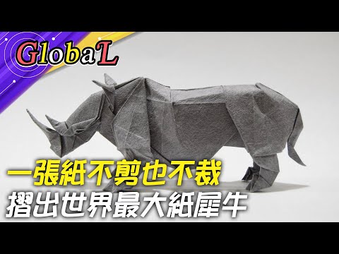 【Global】金氏世界紀錄!一張紙不剪也不裁 摺出最大紙犀牛@全球大視野Global_Vision