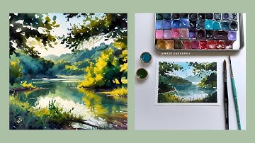 Mastering Atmospheric Perspective in Watercolor Art: A Relaxing Watercolor Landscape Process Video
