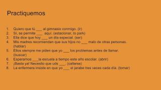 Subjunctive with Verbs of Influence Information