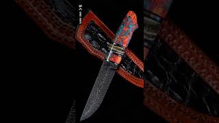 Custom Puukko/Utility Knife in Feather Damascus