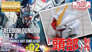 「MG 1/100 フリーダムガンダム（ZGMF-X10A FREEDOM GUNDAM） Ver.2.0のレビュー」の巻き#02頭部制作 / 「機動戦士ガンダムSEED」のガンプラ