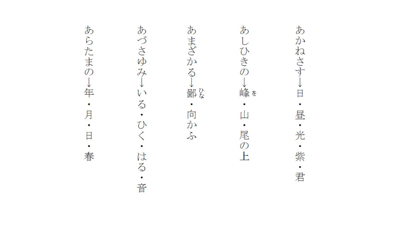 枕詞の歌 YouTube