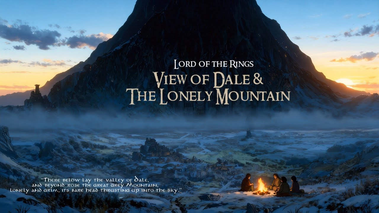 LOTR Ambience for Sleep & Study | Cozy Campfire, Cold Wind & Gentle Fantasy Music