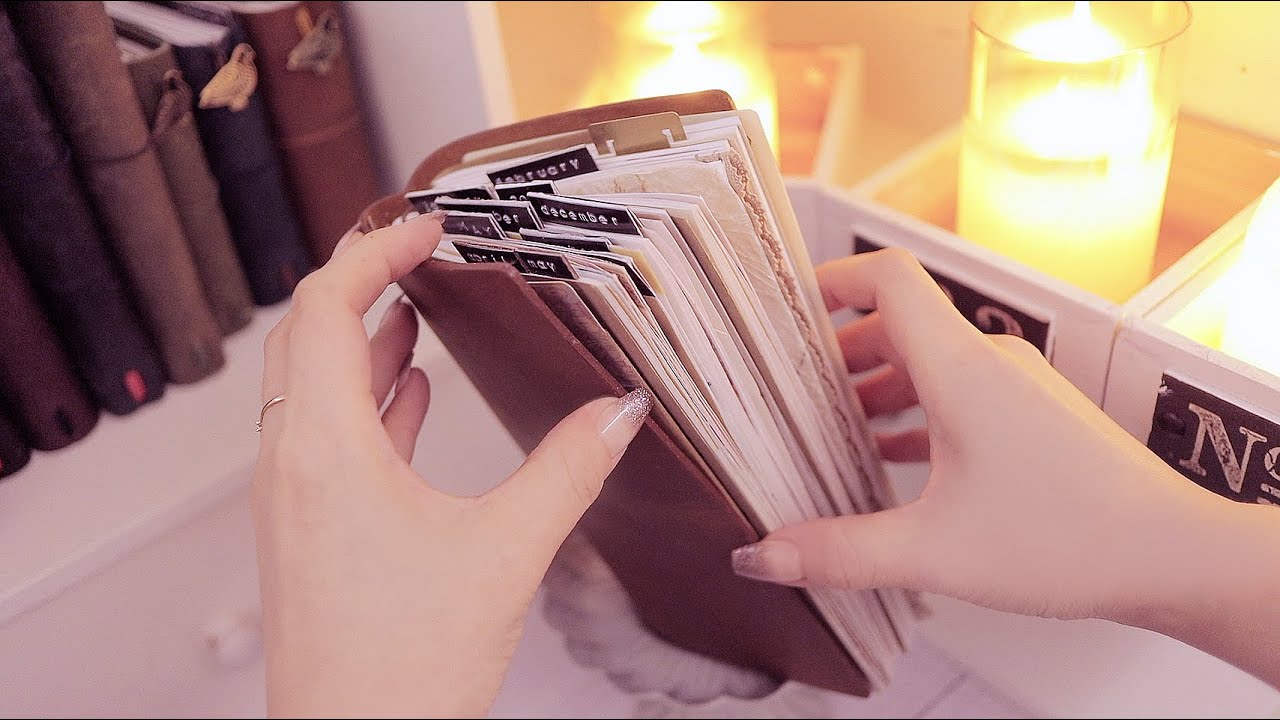 ASMR | 빈티지 감성 다이어리 꾸미고 일기쓰기 | 다꾸