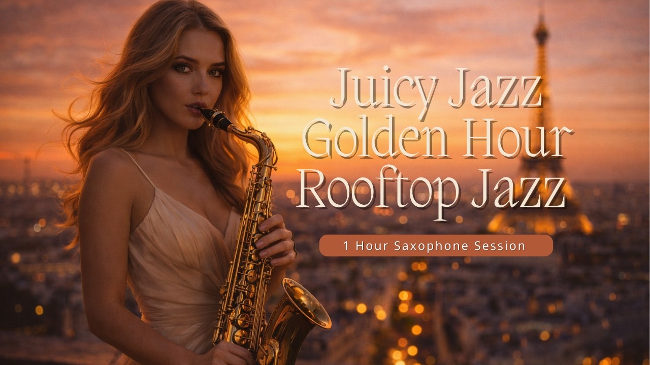 [ 1 HOUR ] Juicy Jazz Paris Golden Hour | Elegant Rooftop Sax & Luxury Jazz Mood