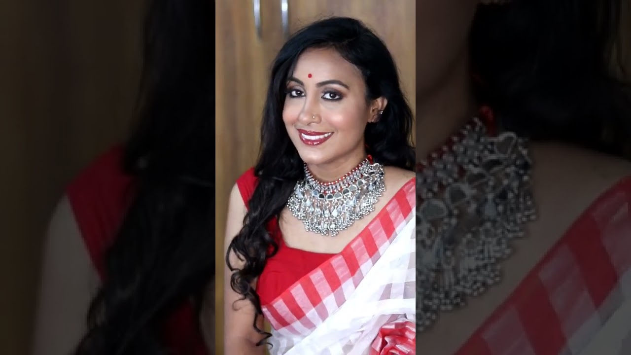 * Affordable* under 300 Rs Durga puja makeup Look| Durga puja makeup for brown/Dusky skin 