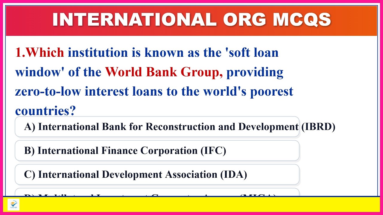 International organisation MCQs