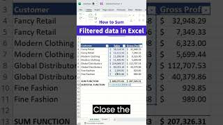 How to sum filtered data in Excel screenshot 2