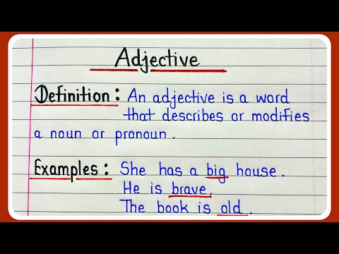 What is adjective | Parts of speech | Definition of adjective | How many types of adjective