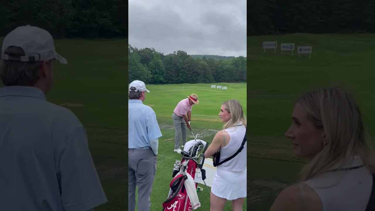Nick Saban warms up before the Regions Championship Pro Am #rolltide #nicksaban #golf