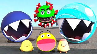 Pacman vs Monsters Compilation (Eggs,Chick,Milk, Monster Robot Pacman)