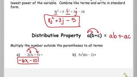 Notes 9.1 Adding and subtracting polynomials