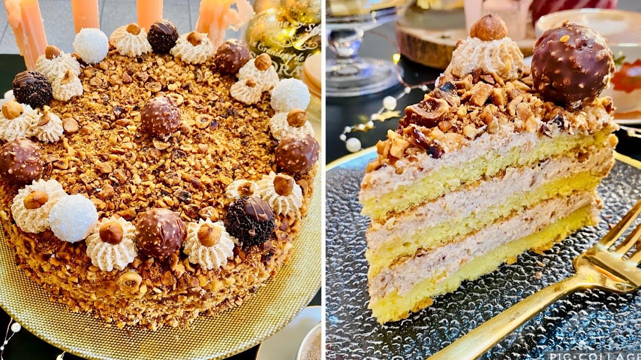 كيكة فاخرة اقتصادية و سهلة التحضير لجميع المناسبات/بحجم عائلي/النتيجة ناجحة و مضمونة/gateau noisette