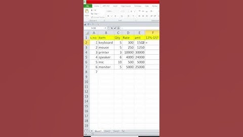 Calculate GST in Excel #shorts #ytshorts #excel #thebwcs