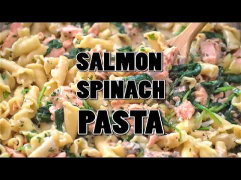 Video: Salmon And Spinach Pasta - Step By Step Recipe With Photo