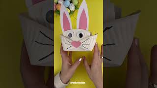 Easy Bunny Basket 🐰 #bunny #cesta #pascoa #easter #diy #papercraft #basteln #craft #papierbasteln