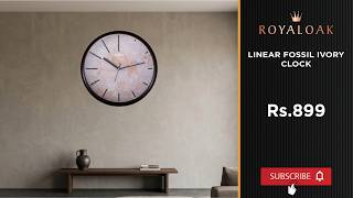 Royaloak Linear Fossil Ivory Wall Clock